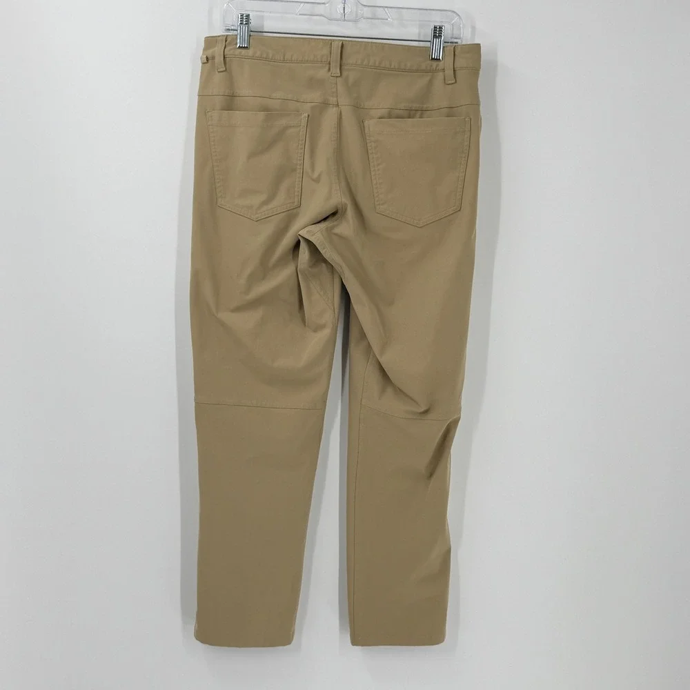 Lululemon Commission Pant Slim Mens sz 31 32x28 Tan Warpstreme Chino Preppy
